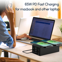 Stacja ładująca USB 150W podwójna ładowarka bezprzewodowa typ C QC3.0 PD 65W szybka ładowarka ładowarka USB do telefonu iPhone 13 X Xiaomi Laptop 2